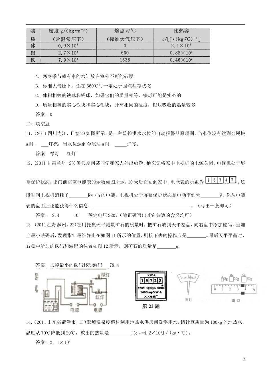 2012年中考物理精品模拟试题一_第3页