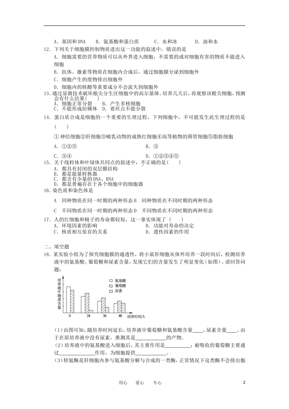 2012高一生物-3.2细胞的类型和结构28每课一练-苏教版必修1_第2页
