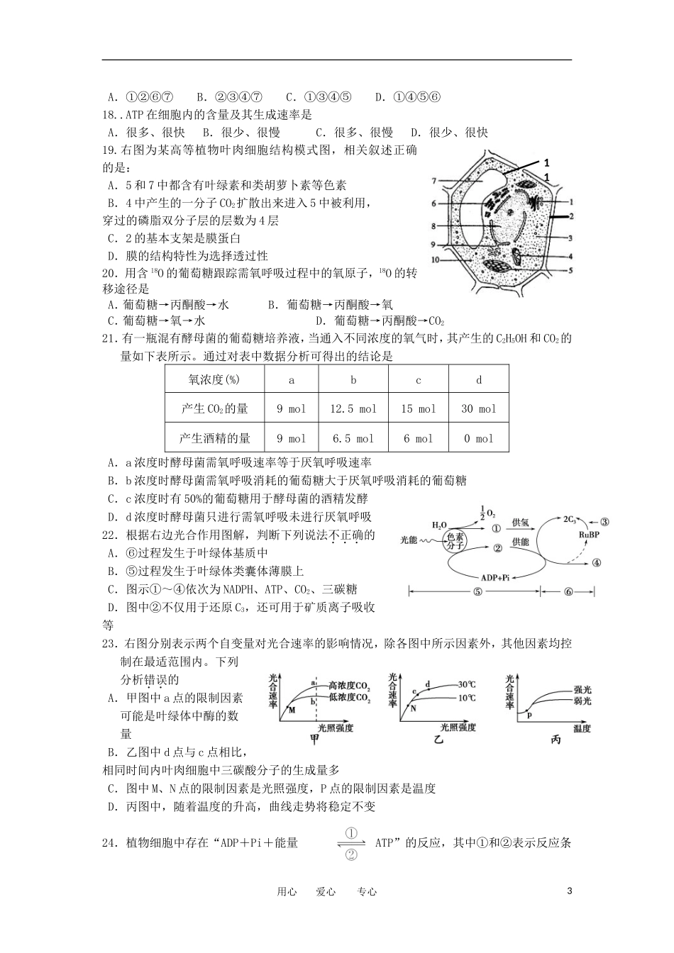 浙江省新安江2012-2013学年高二生物上学期期中考试试题浙科版_第3页