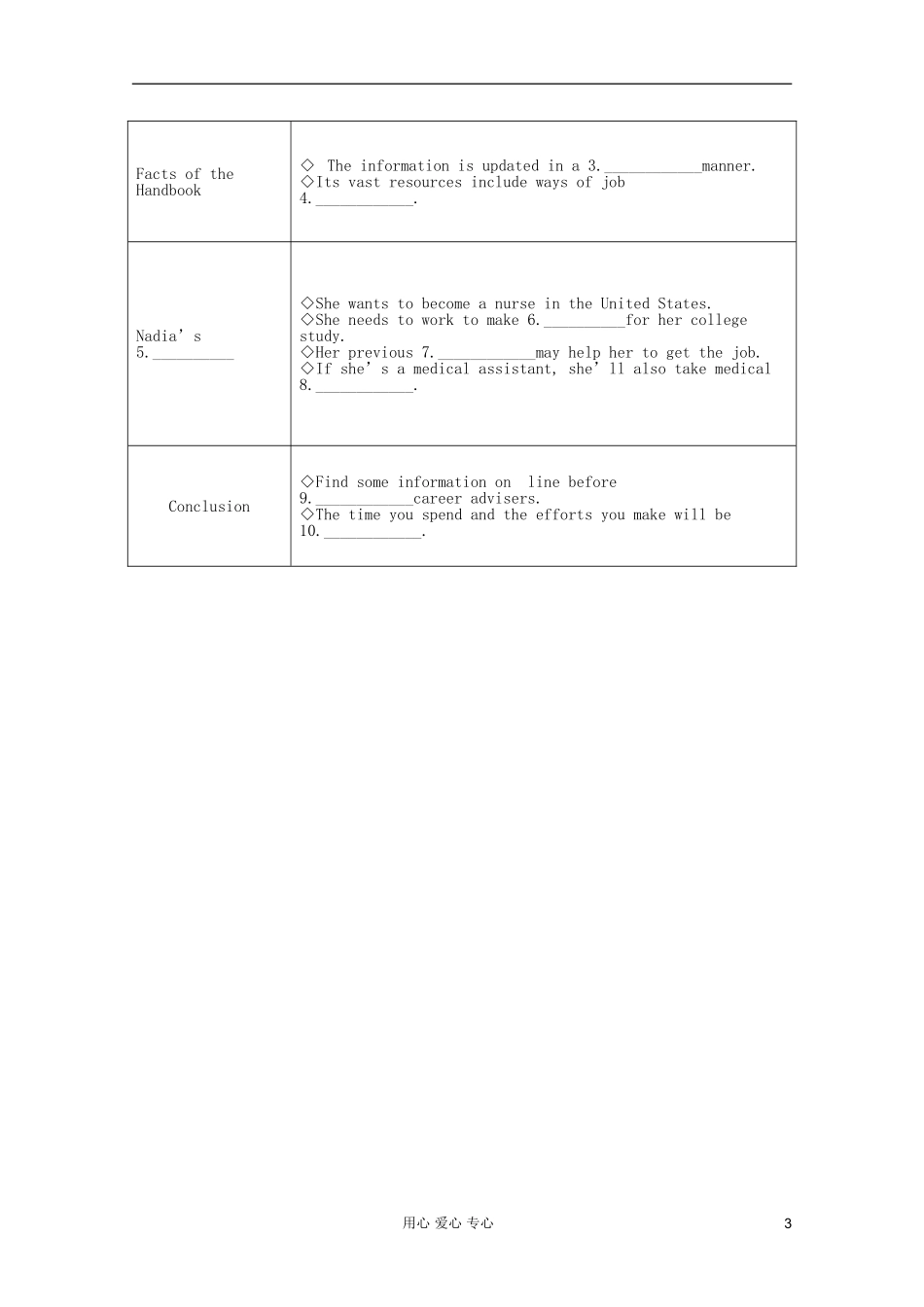 安徽省泗县三中2012高中英语-Unit-One学案2-新人教版选修7_第3页