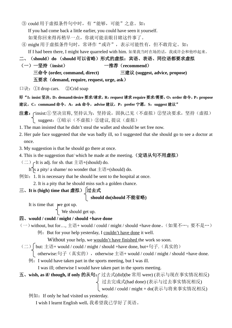 虚拟语气的规则总结(word版)郭_第2页