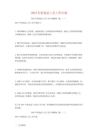 2024年街道总工会工作计划3