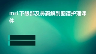 MRI下眼部及鼻窦解剖图谱护理课件