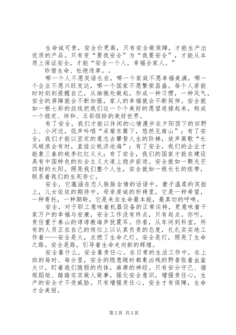 安全在我心中演讲致辞_第2页