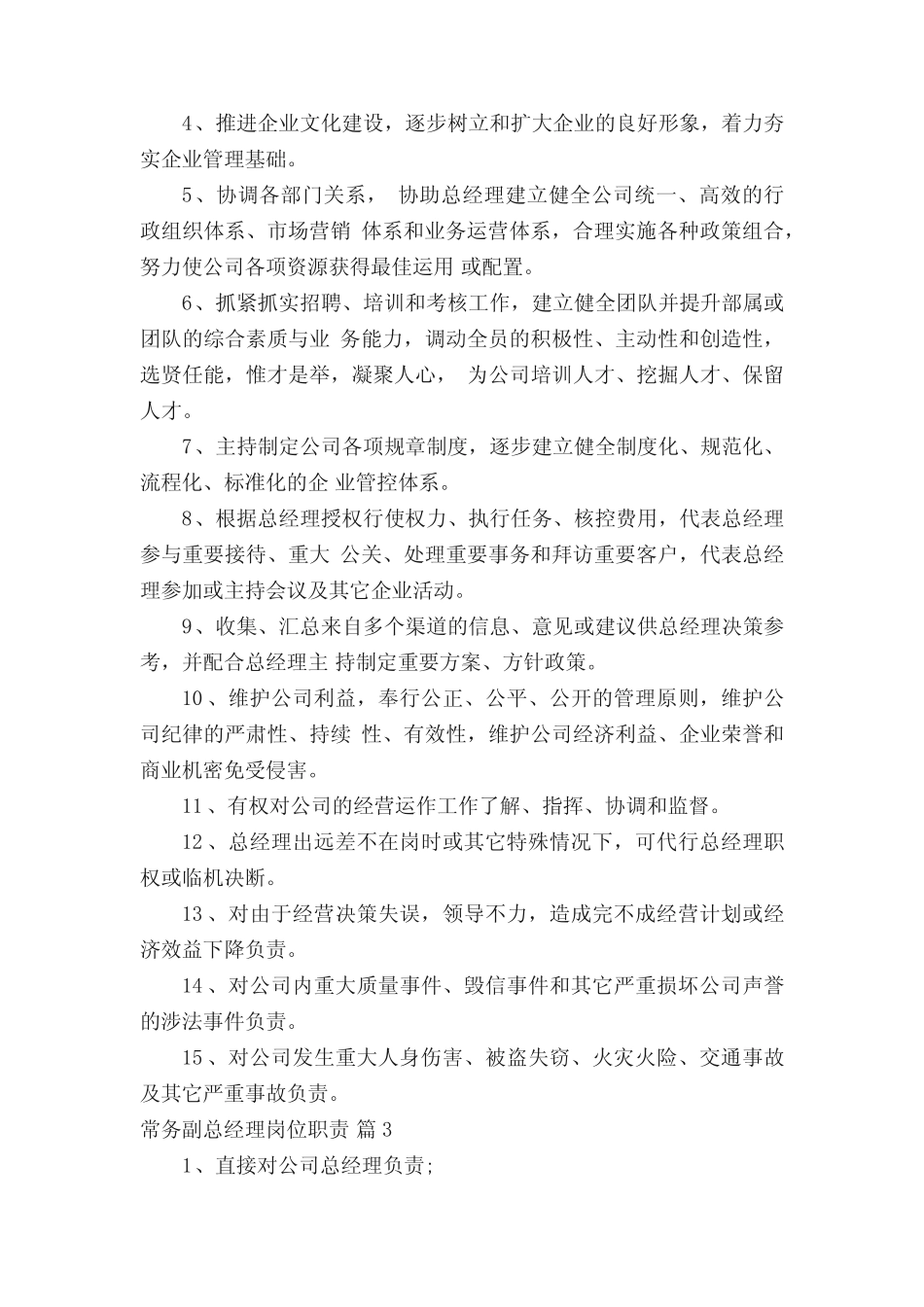 常务副总经理岗位职责(精选19) _第2页