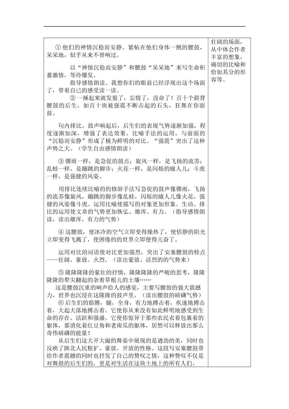 (冀教版)六年级语文上册教案-安塞腰鼓-2_第2页