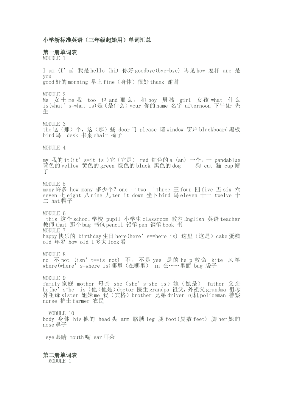 小学新标准英语单词_第1页