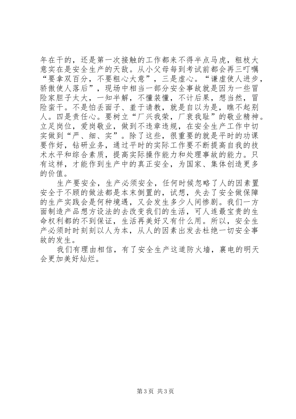 安全,需从大处着眼小处着手的演讲稿_第3页