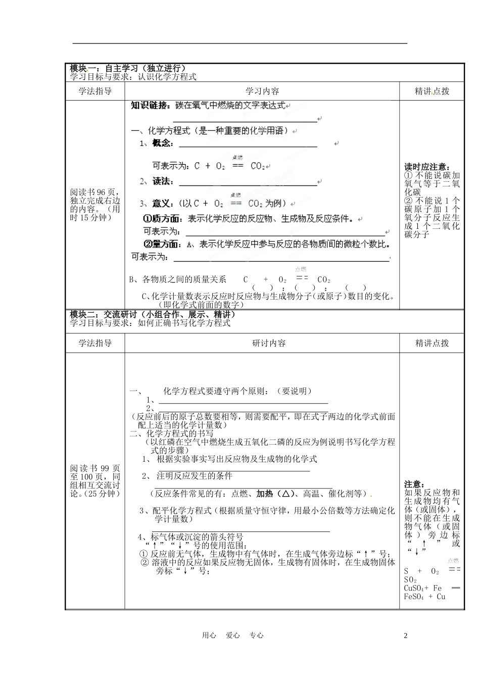 广东省河源市中英文实验学校九年级化学《如何正确书写化学方程式》讲学稿-_第2页