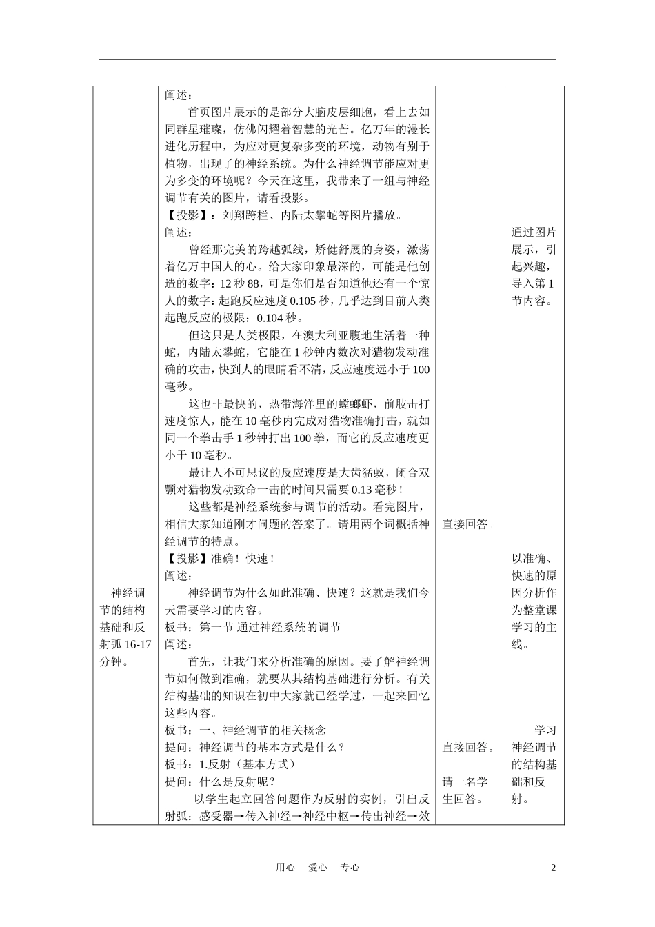 高中生物《通过神经系统的调节》教案10-新人教版必修3_第2页