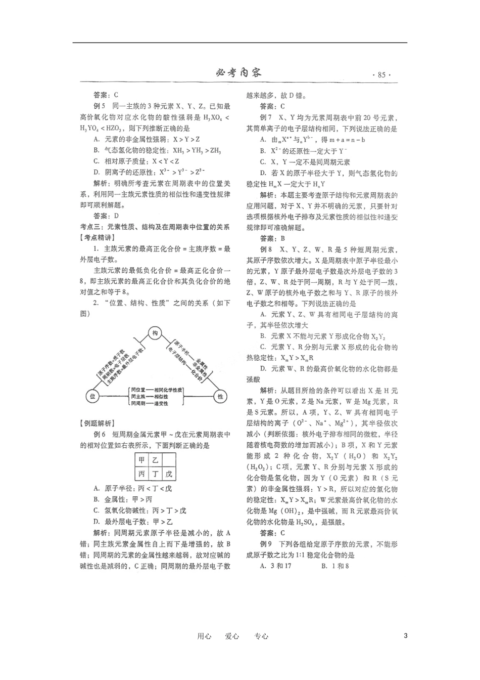 潍坊市2012高考化学一轮复习备考训练-第13讲-元素周期表额应用学案(扫描版)_第3页