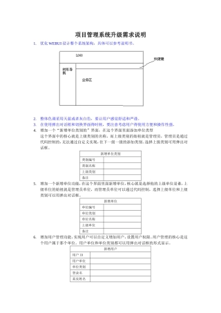 项目管理系统升级需求说明