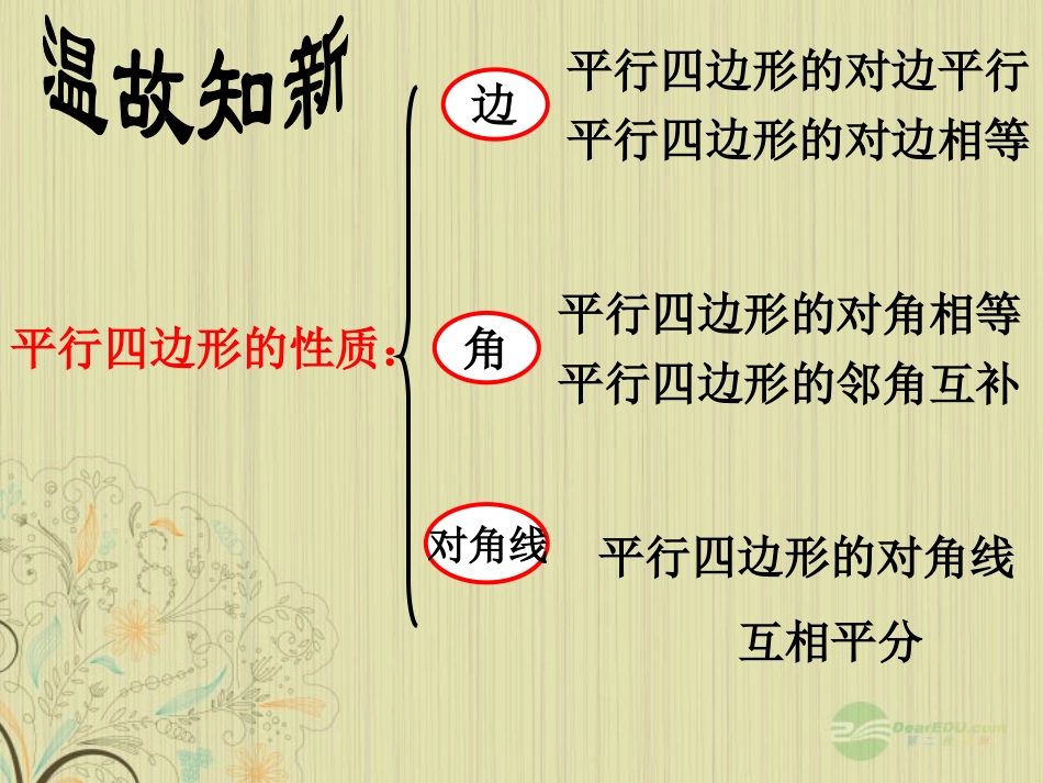 浙江省台州温岭市第三中学八年级数学-19.1.2-平行四边形的判别课件3-人教新课标版_第3页
