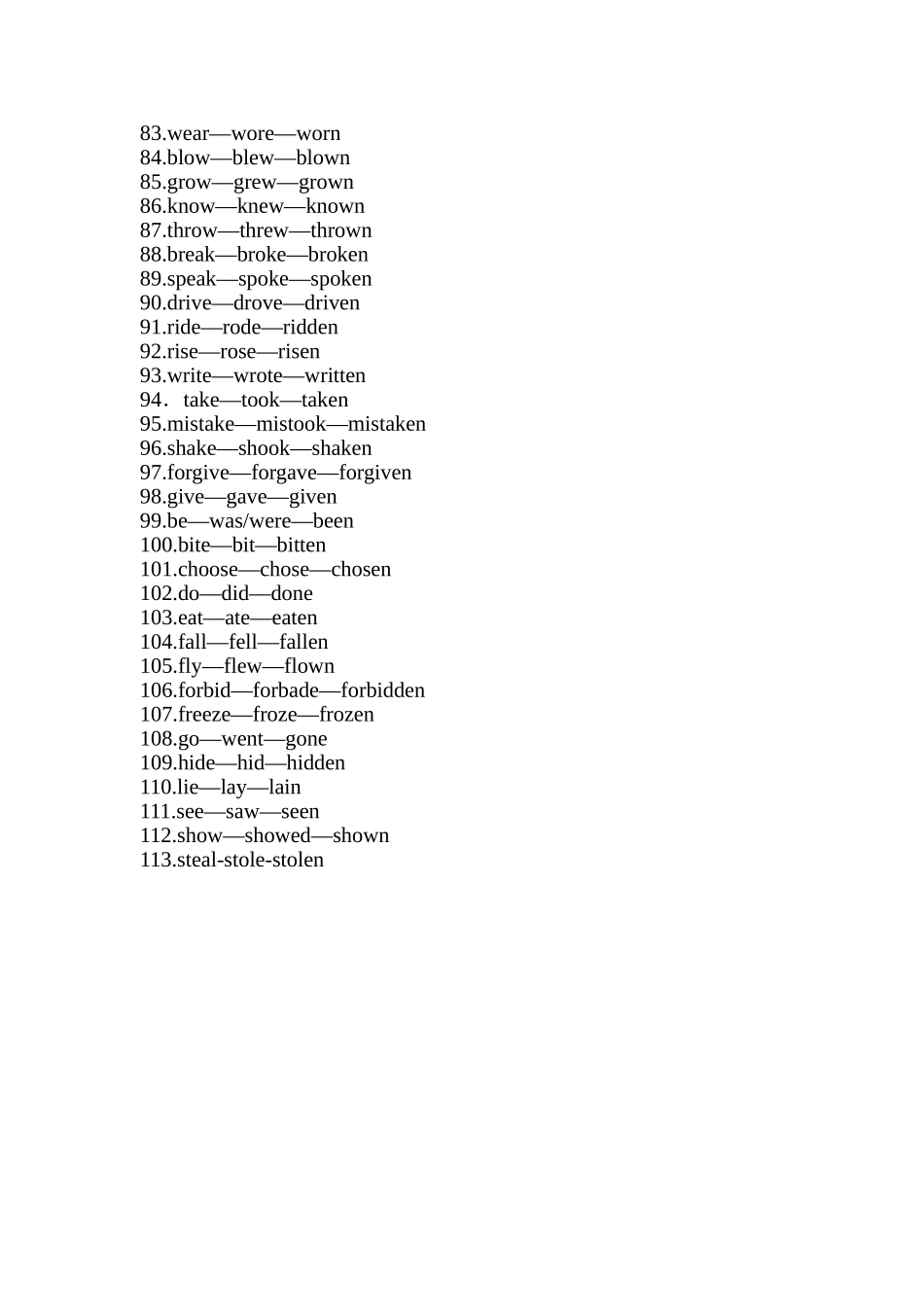 中学英语常用不规则动词变化表_第3页