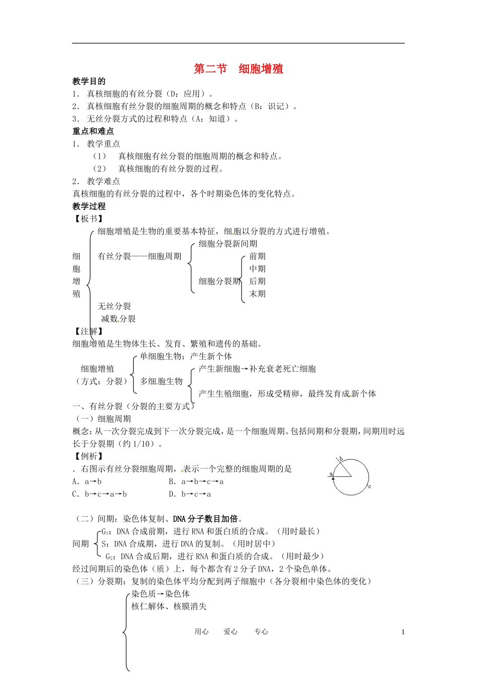 高中生物知识梳理复习-细胞增殖_第1页