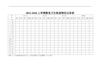教室卫生检查情况记录表