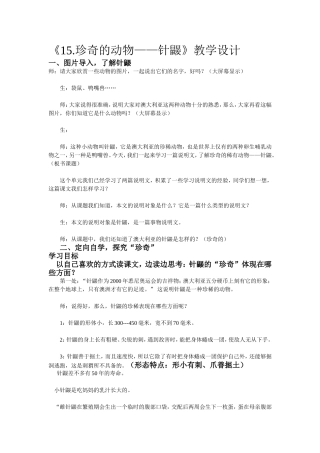 15.珍奇的动物——针鼹