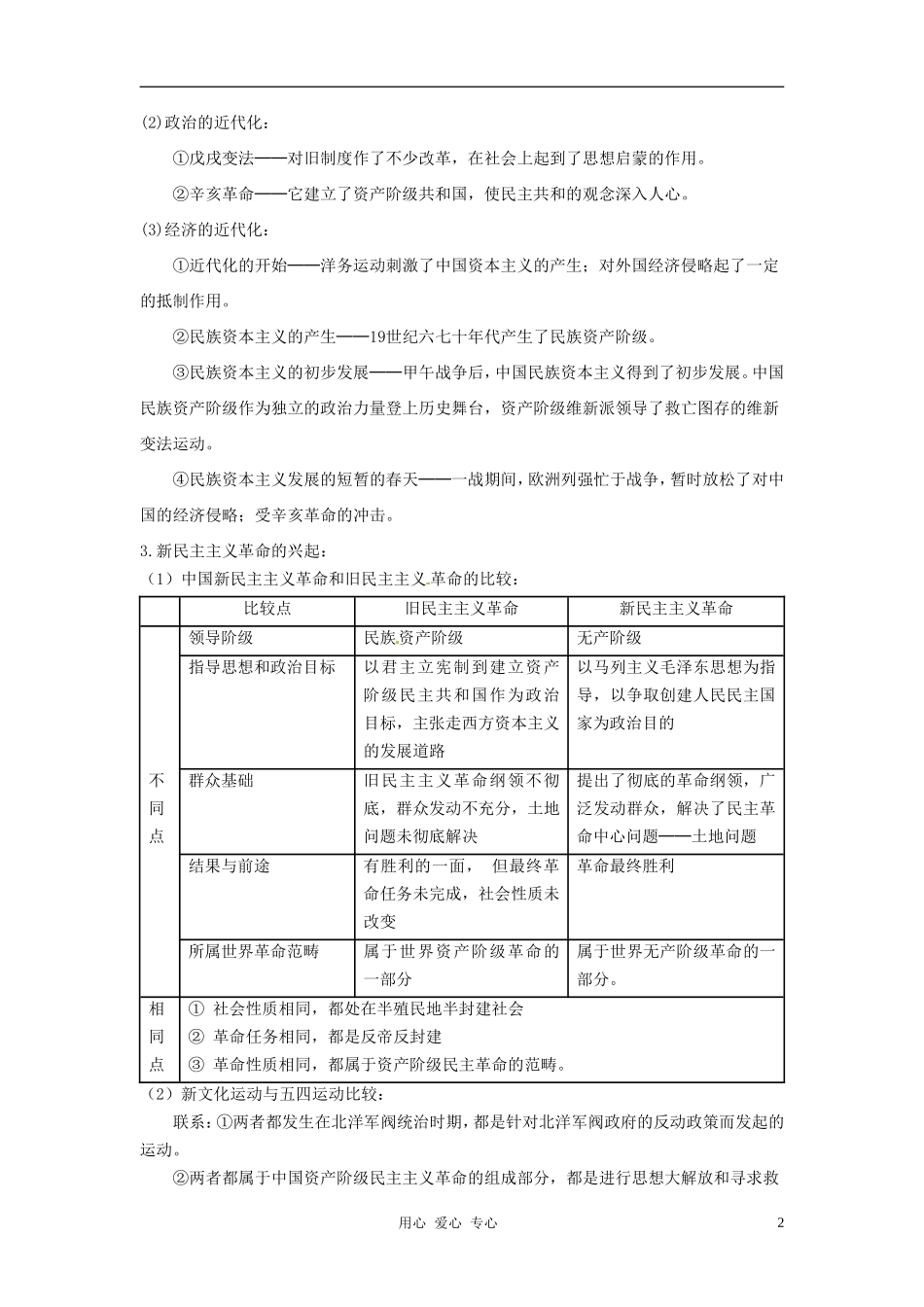 福建省永安市第七中学2012年中考历史重要考点专项复习与训练-八年级上册-人教新课标版_第2页