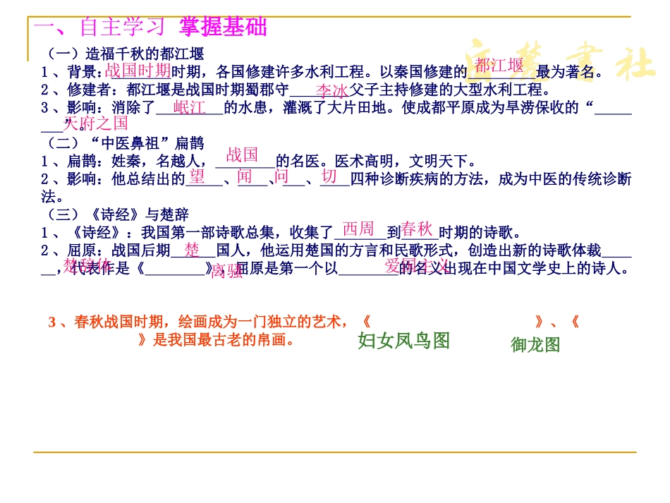 第10课《春秋战国的科技和文艺》课件_第3页