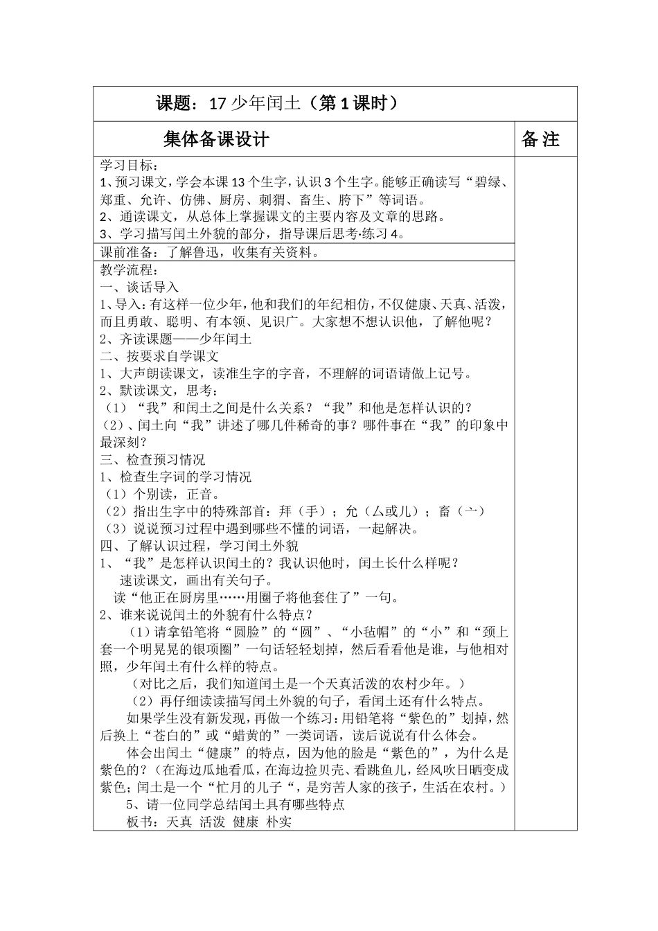 少年闰土(陈林敏)_第1页