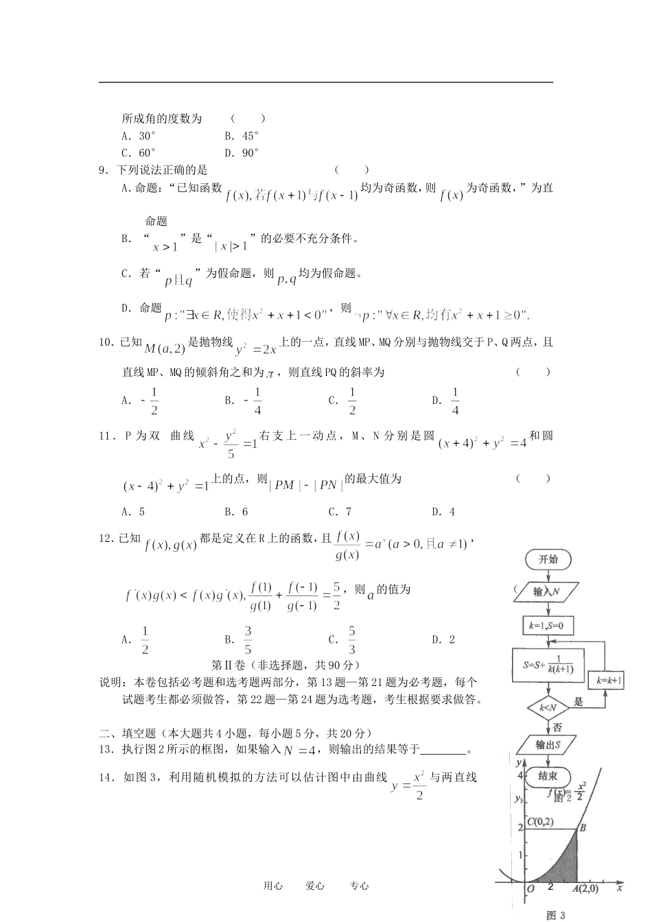 吉林省2012届高三数学仿真模拟卷3-理-新人教A版_第2页