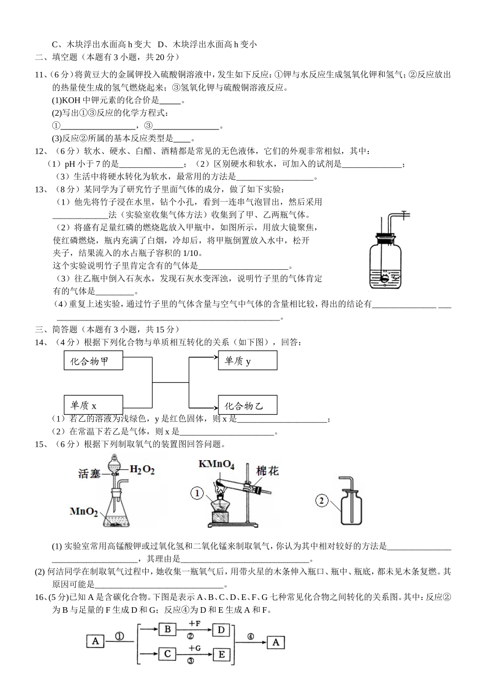 广东省高州市2010年九年级化学中考模拟试题(八)人教版_第2页