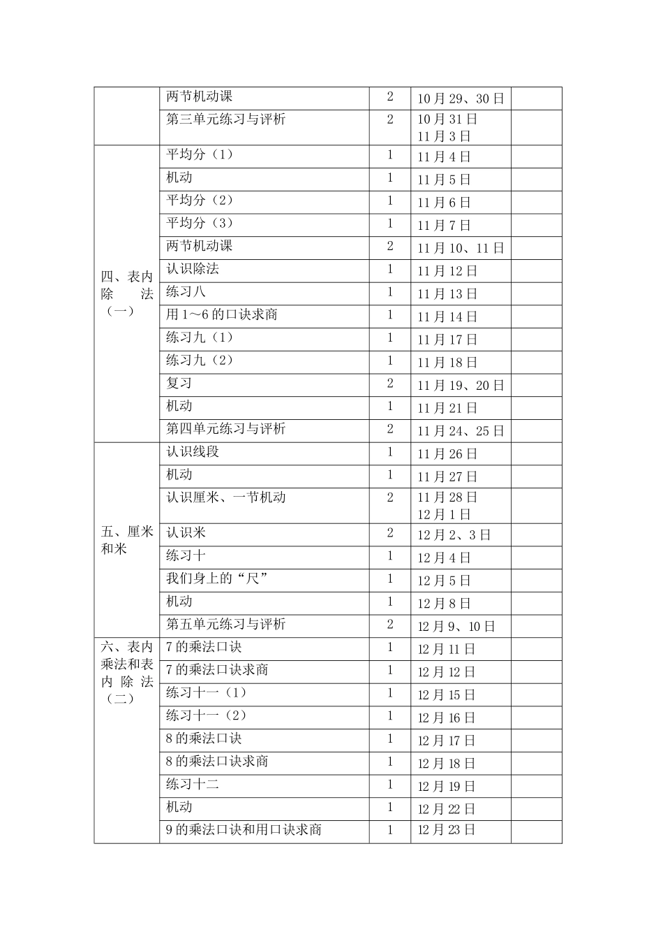 二(上)数学进度表(最终稿)_第2页