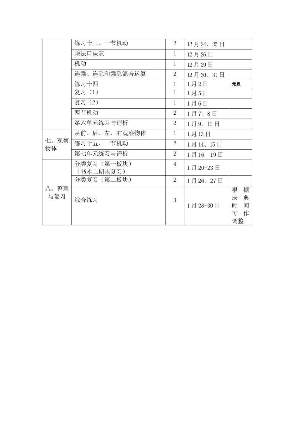 二(上)数学进度表(最终稿)_第3页