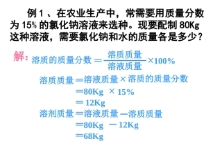 溶质质量分数的计算课件