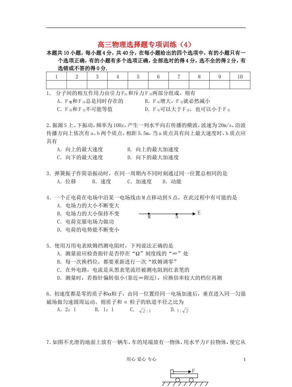 高三物理-选择题专项训练(22)_第1页