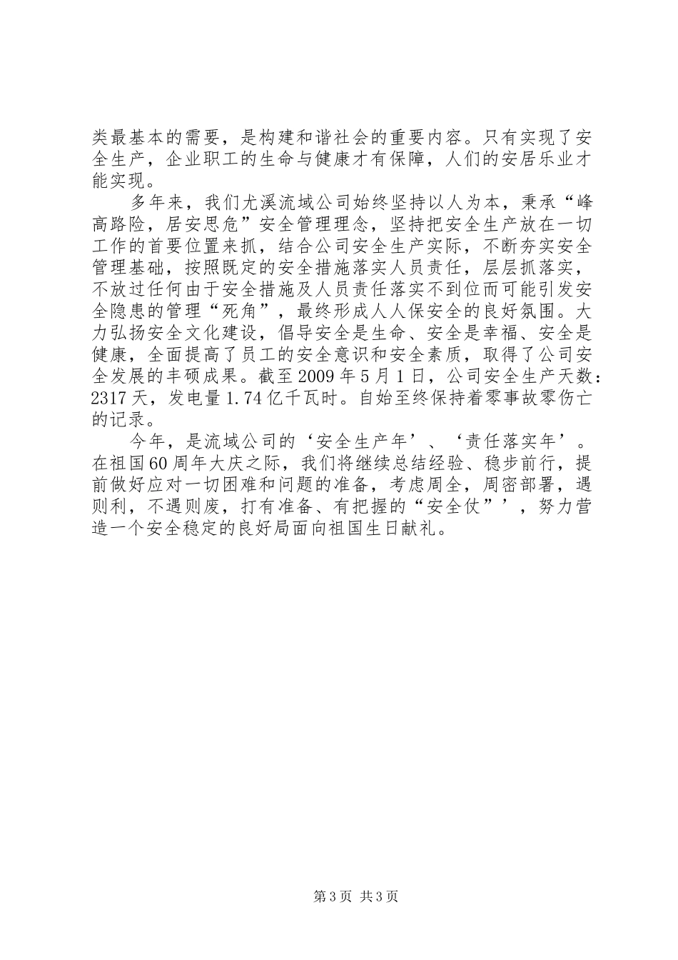 独家原创-电力企业安全演讲_第3页