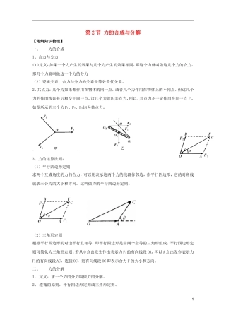 2012版物理一轮复习-2.2-力的合成与分解学案-新人教版必修1