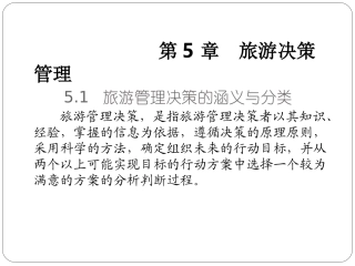 5第五章-旅游决策管理