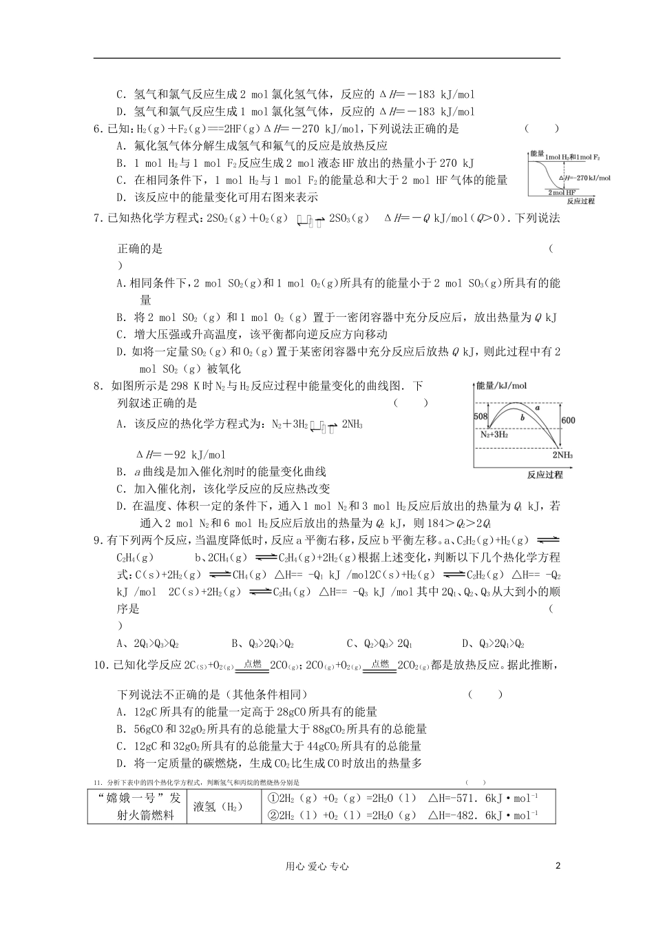 2012年高三化学11月份百题精练(1)_第2页