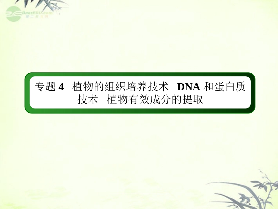 【红对勾】2013届高考生物一轮复习-专题4植物的组织培养技术课件-新人教版选修1_第3页