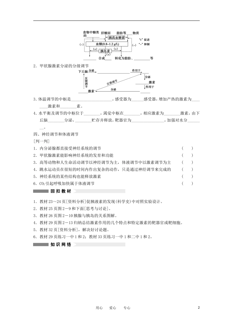 寿县安丰中学2013届高三生物一轮复习-第八单元-通过激素的调节神经调节与激素调节的关系教案_第2页