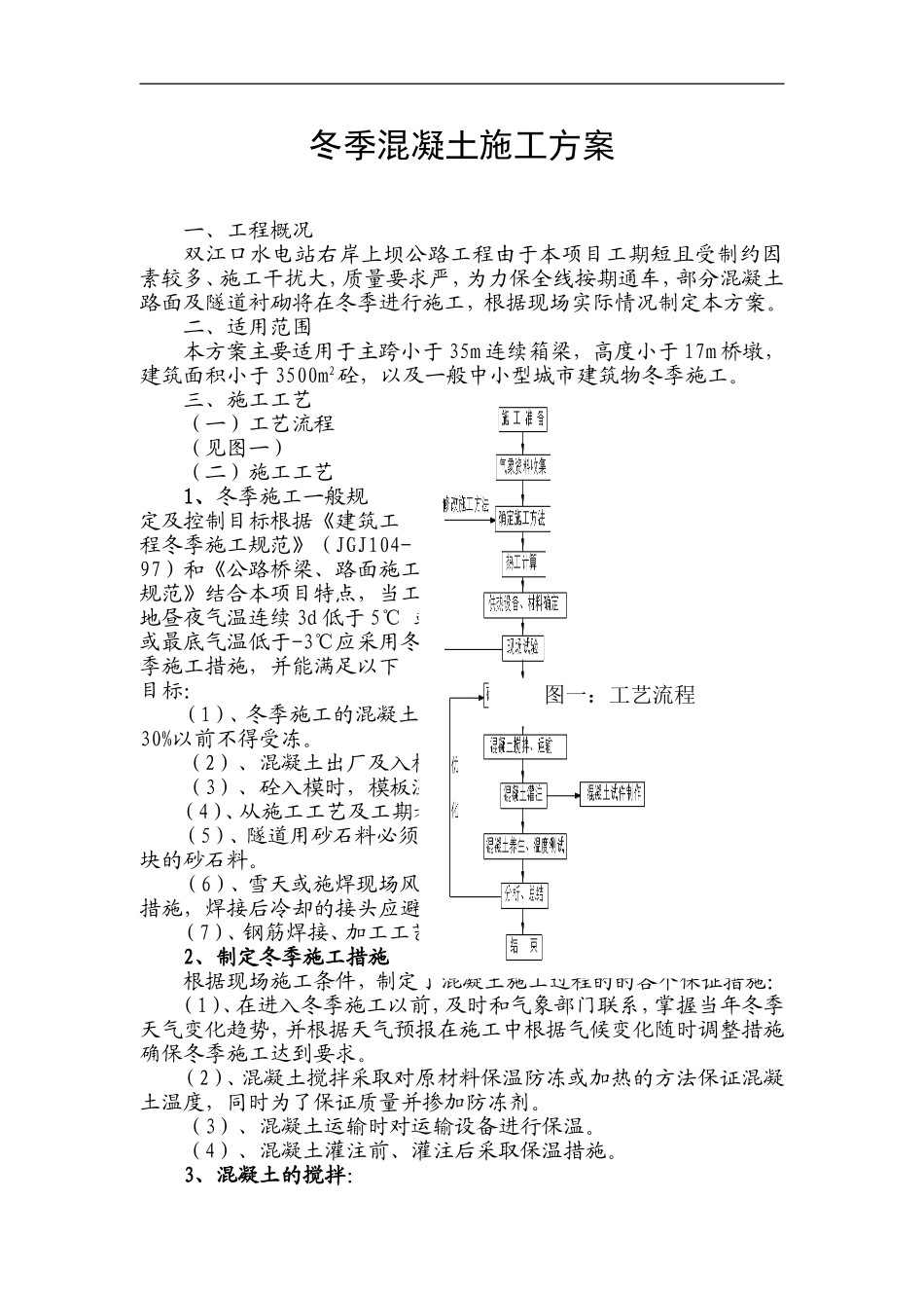 冬季混凝土施工方案_第1页