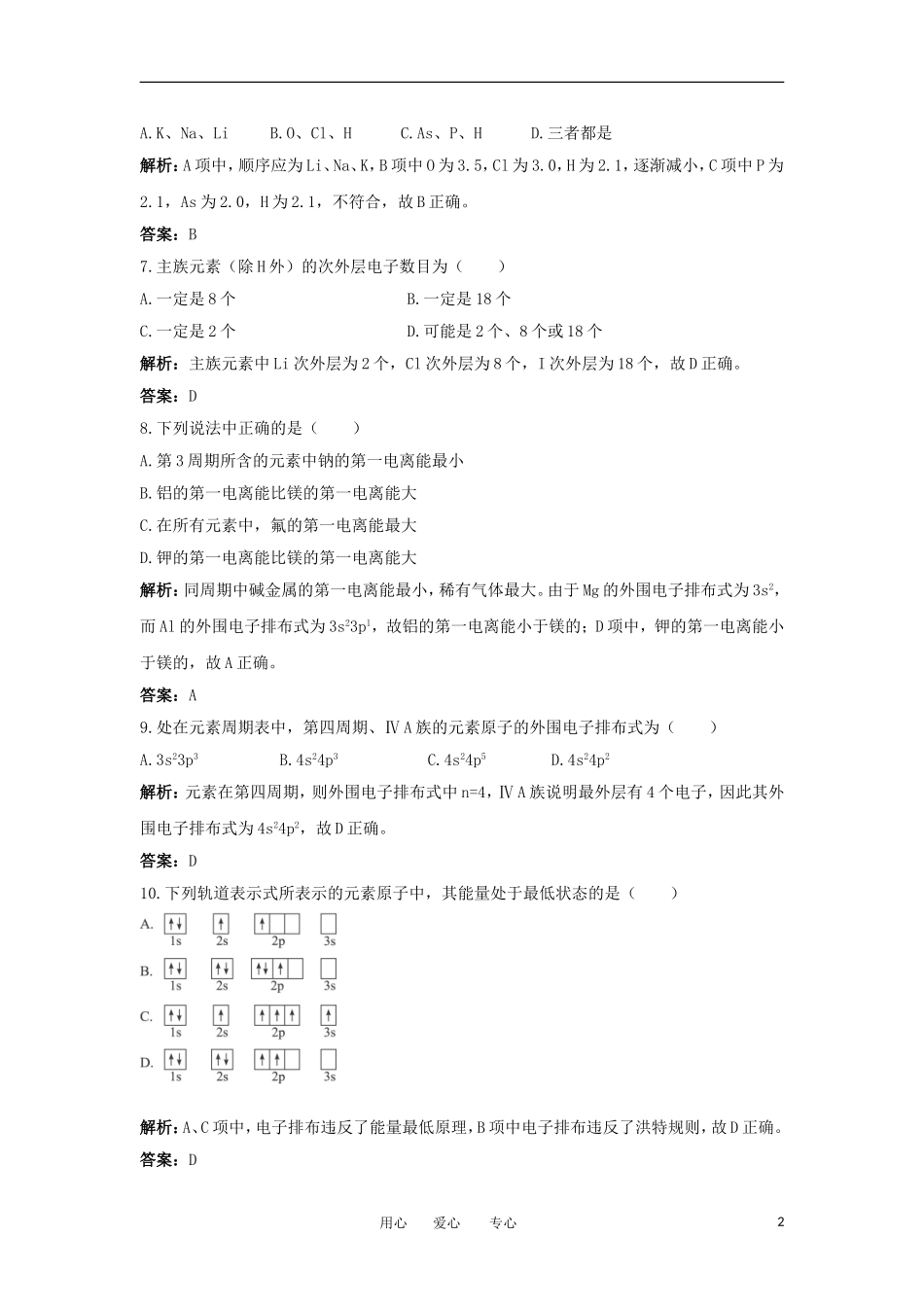 2012高中化学-2.2元素性的递变规律每课一练-苏教版选修3_第2页