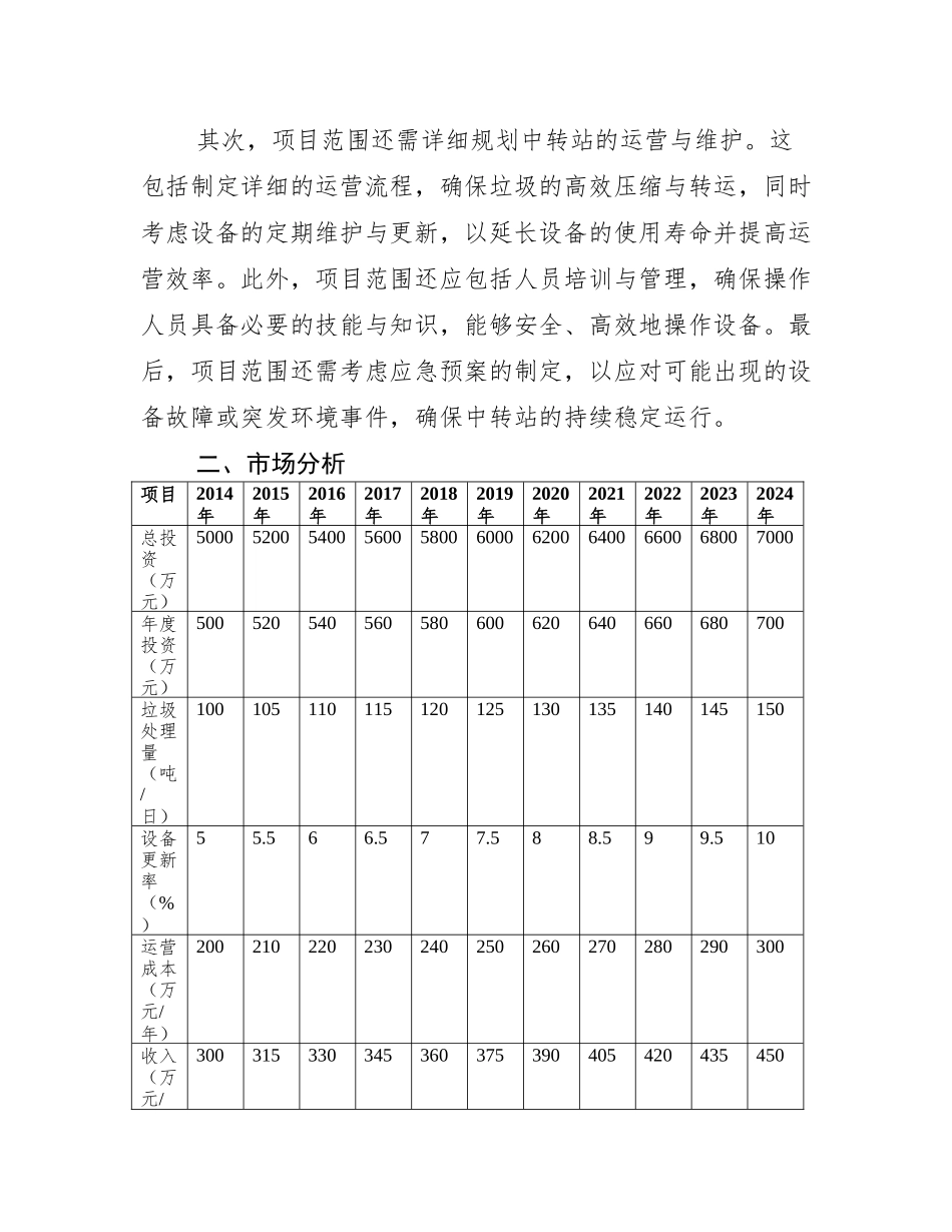 垃圾压缩式中转站工程可行性研究报告_第3页