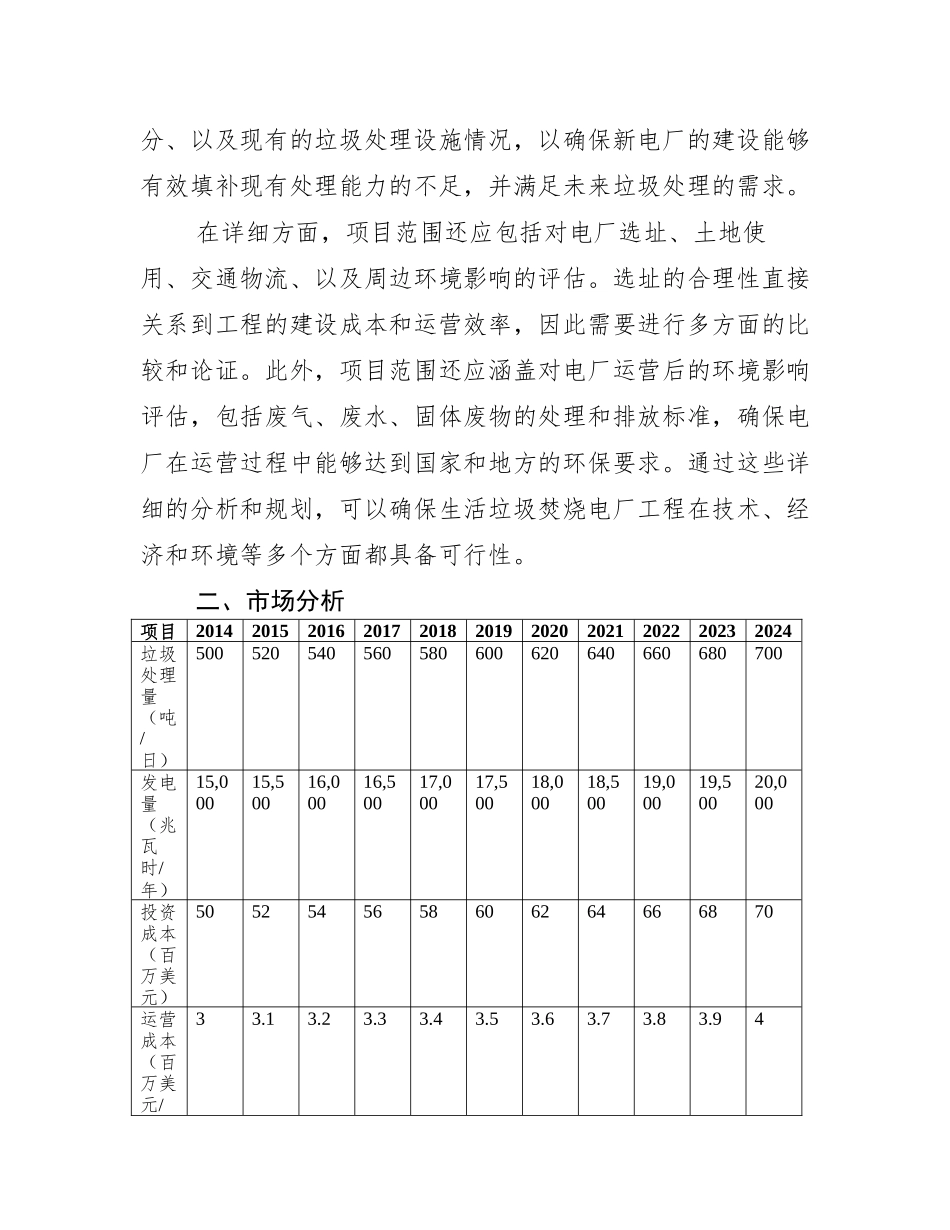 生活垃圾焚烧电厂工程可行性研究报告_详细_第3页