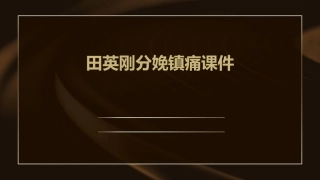 田英刚分娩镇痛课件