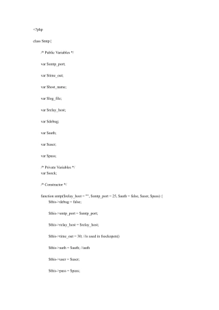 PHP用户邮箱注册激活验证代码-smtp.class