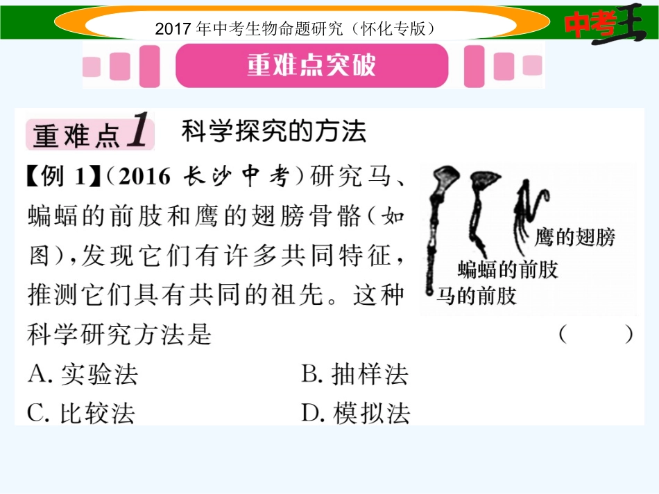 课件-练习2017年中考生物专题一-科学探究专题一-科学探究_第2页