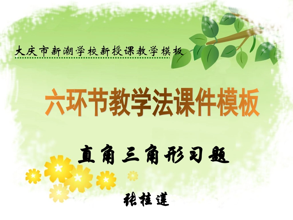 直角三角形习题模板_第1页