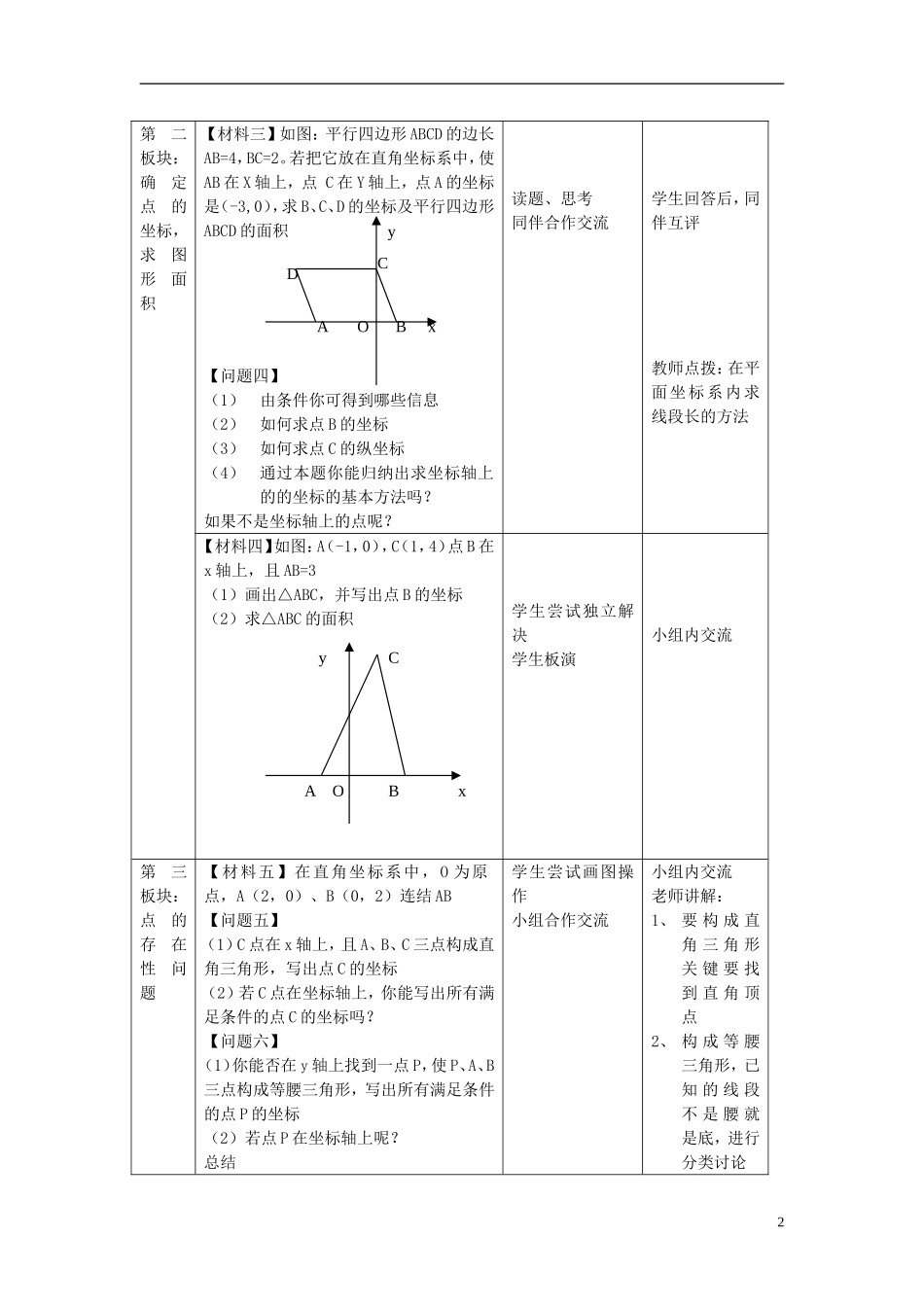 江苏省常州市八年级数学上册《平面直角坐标系》学案(无答案)_第2页