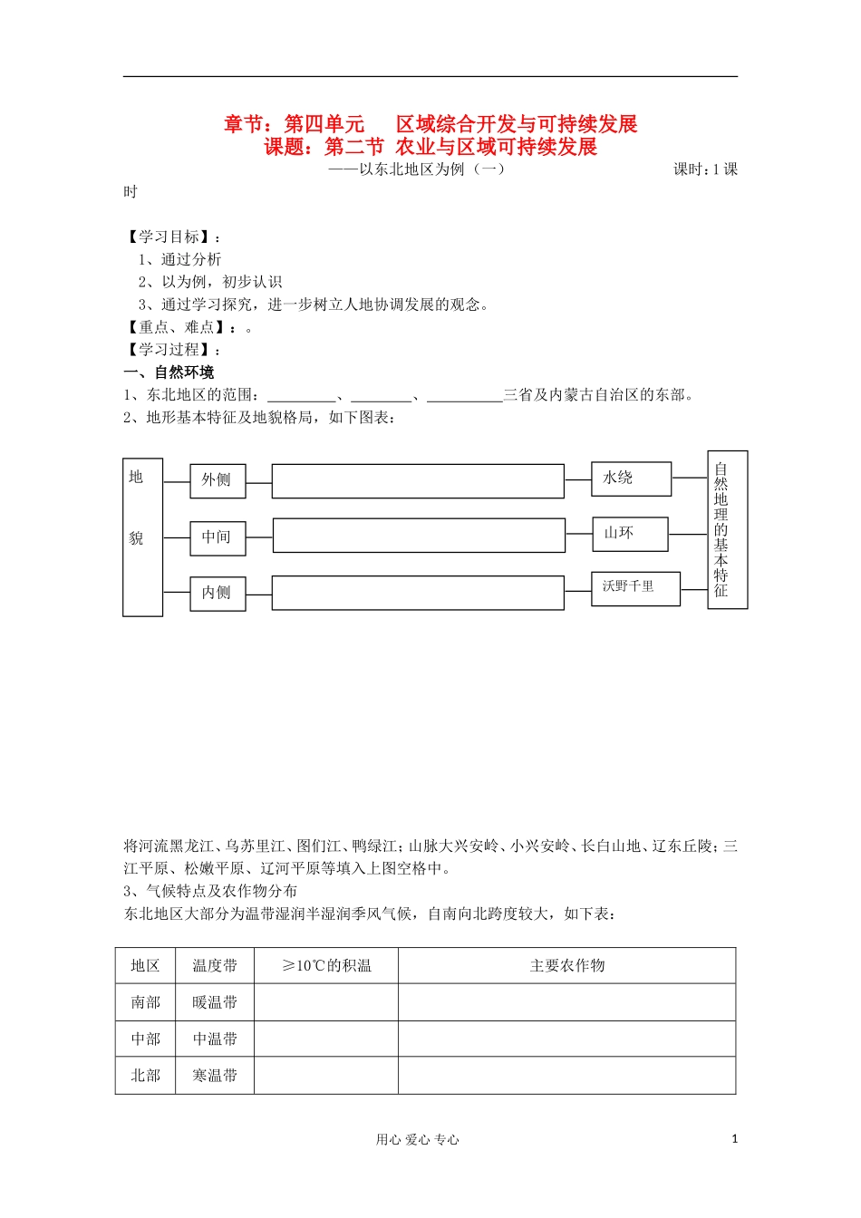 江苏省徐州市王杰中学高中地理《4.2农业与区域可持续发展》学案2-必修3_第1页