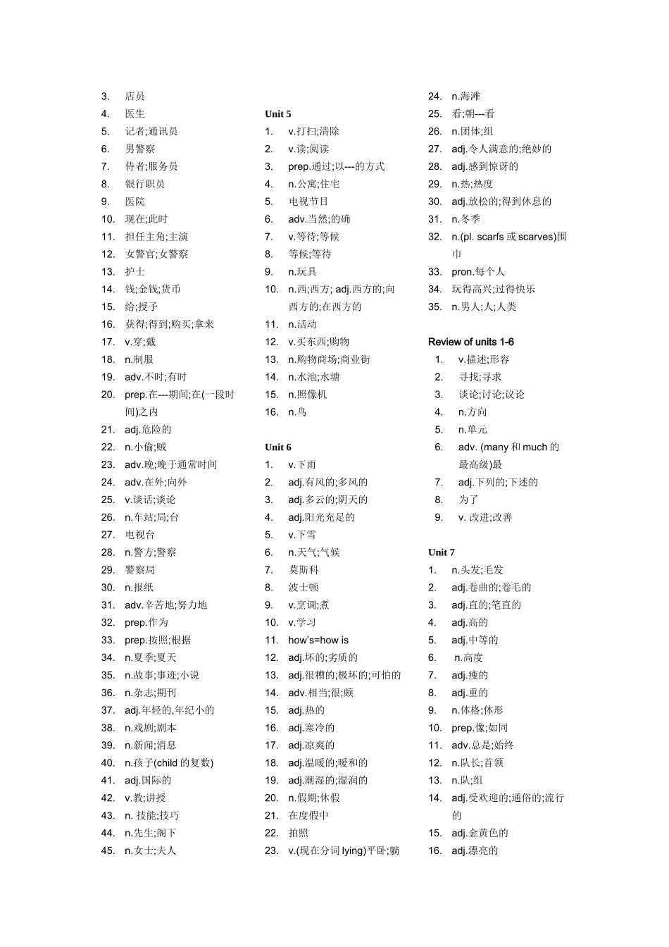 七年级下册英语单词表人教版(汉语)_第2页