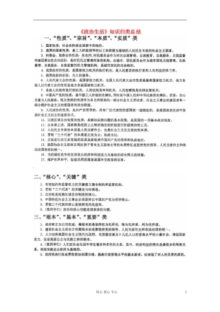 广东省河源市连平县忠信中学2012届高三政治-知识归类总结
