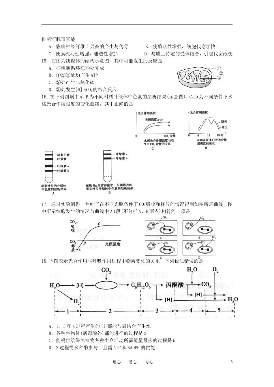 浙江省宁波市2013届高三生物上学期期中试题浙科版_第3页
