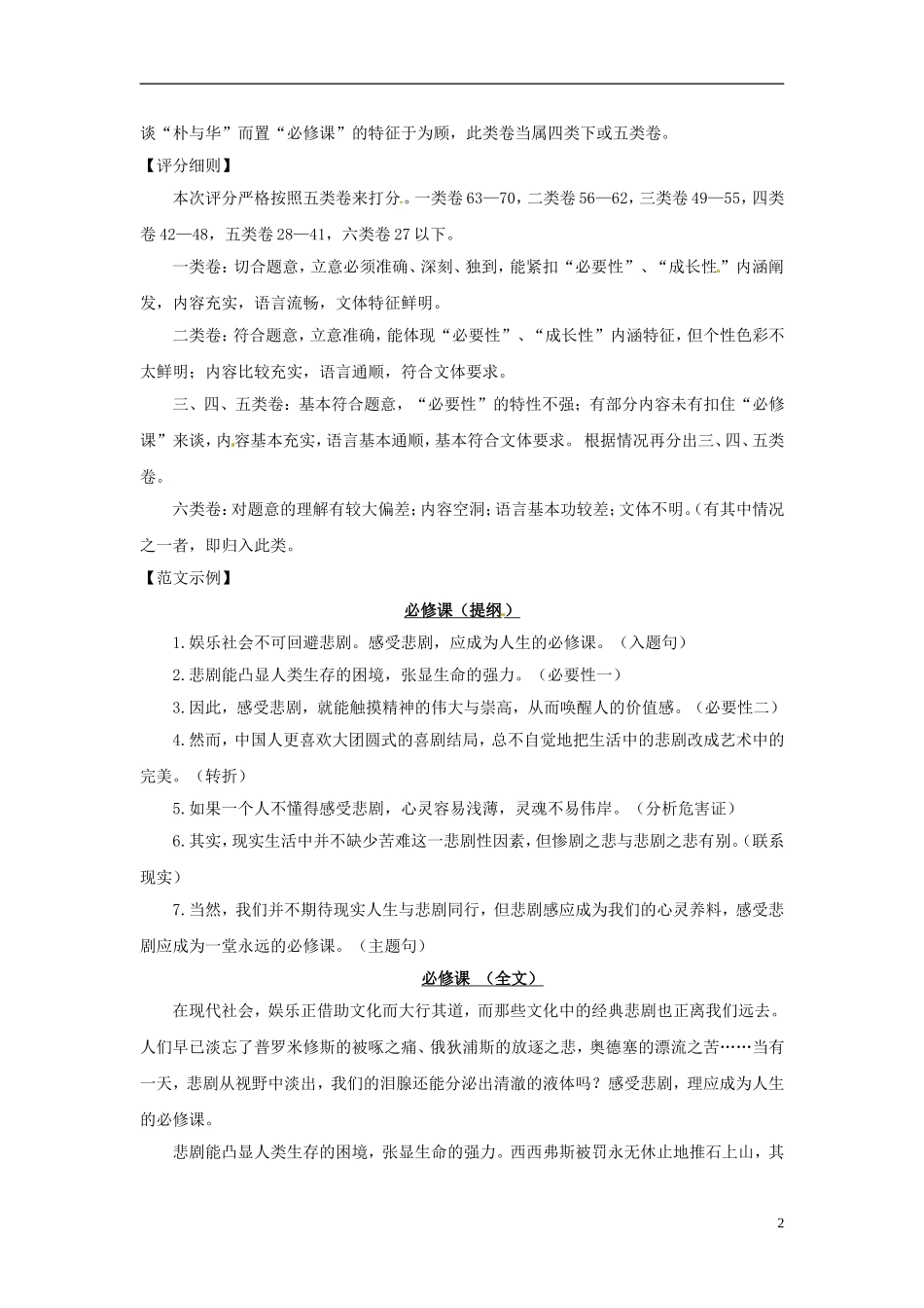 2013届高考语文-写作范例复习-必修课素材_第2页